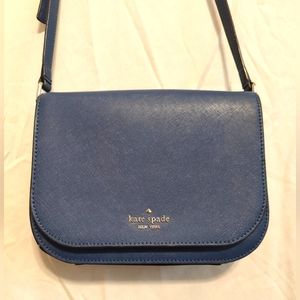 Kate Spade leather, crossbody purse, blue